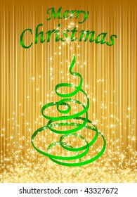 Green christmas card. Vector illustration