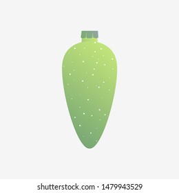 Green Christmas cone. White dot, bauble, hanging. Xmas concept. Vector illustration can be used for topics like merry Christmas, December holiday, celebration