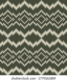 Green Christmas fair isle pattern background for fashion textiles, knitwear and graphics