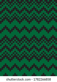Green Christmas fair isle pattern background for fashion textiles, knitwear and graphics