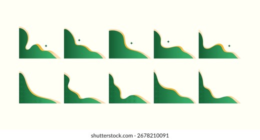 Green christmas Gradient Corner Collection