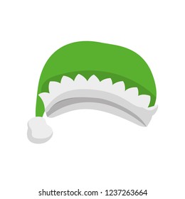 green christmas hat isolated icon