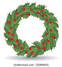 green christmas holly leaf decoration