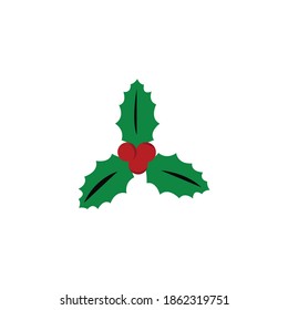 green christmas leaf icon design.
