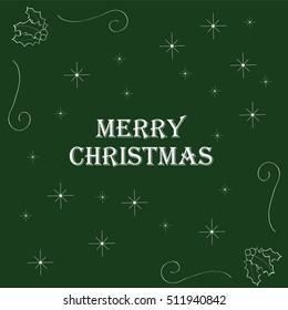 Green Christmas postcard