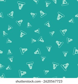 Green Christmas Santa Claus hat icon isolated seamless pattern on green background. Merry Christmas and Happy New Year.  Vector