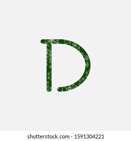 Green Christmas Snowflake  Initial Letter D Logo Icon, creative initial vector design concept snowflake with letter logo icon green color.