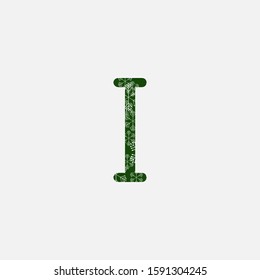 Green Christmas Snowflake  Initial Letter I Logo Icon, creative initial vector design concept snowflake with letter logo icon green color.