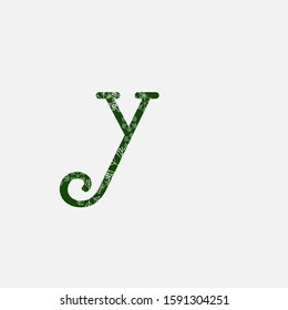 Green Christmas Snowflake  Initial Letter Y Logo Icon, creative initial vector design concept snowflake with letter logo icon green color.