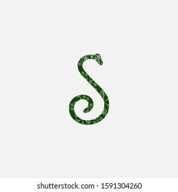 Green Christmas Snowflake  Initial Letter S Logo Icon, creative initial vector design concept snowflake with letter logo icon green color.