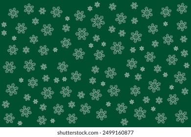 Green Christmas Snowflake seamless background texture, Halloween festival, celebration, gift, present box paper, backdrop
