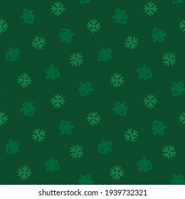 Green Christmas Snowflakes seamless pattern design for website graphics, fashion textile