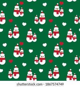 Grüner Weihnachtsschneemann nahtlose Muster-Hintergrund für Website-Grafiken, Mode-Textilien