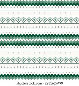 Green Christmas sweater seamless pattern on white background vector design