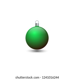 Green Christmas tree 3 d toy,bauble,ball,ornament,decoration isolated on a white background.
