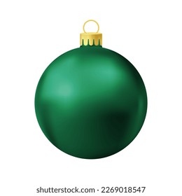 Grüner Weihnachtsbaumball einzeln auf weißem Hintergrund