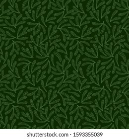 green christmas tree branches. seamless vector background with christmas tree
