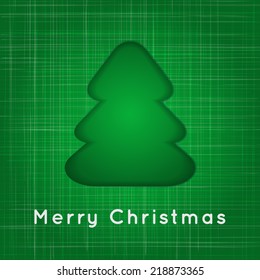 Green Christmas Tree in canvas background. Vector illustration.
