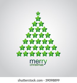 green christmas tree  composed from stars