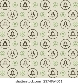 Green Christmas tree decorative wallpaper pattern beautiful seamless vector illustrator background