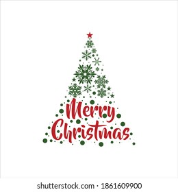 green christmas tree icon on white background