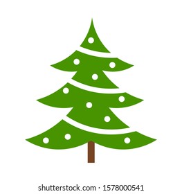 Green Christmas tree icon. Vector illustration.