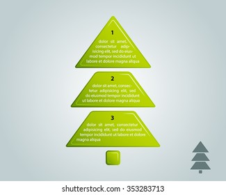 green christmas tree infographic style vector illustration.