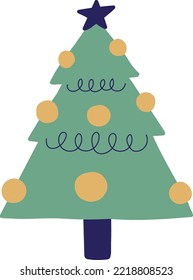 green christmas tree isolate vector design