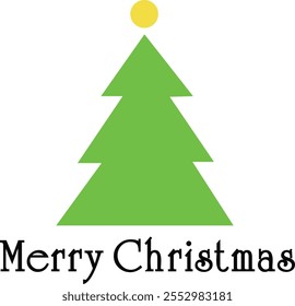 green christmas tree logo design with flat design