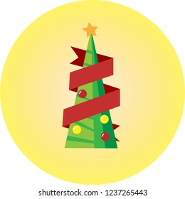 green christmas tree logo vector easy icon