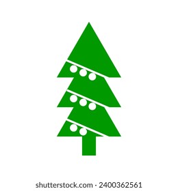green christmas tree logo vector