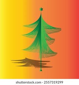Green Christmas tree on background