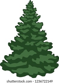 Green Christmas tree on a white background
