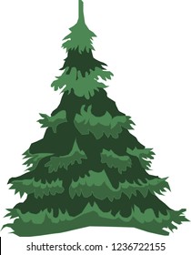 Green Christmas tree on a white background
