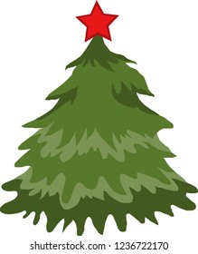 Green Christmas tree on a white background
