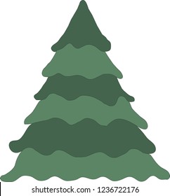 Green Christmas tree on a white background
