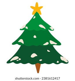 Green Christmas tree on white background