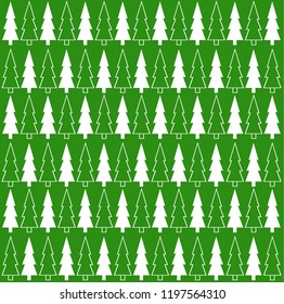 Green christmas tree pattern vector