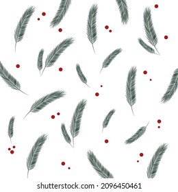 green christmas tree patterns on a white background vector