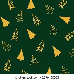 green christmas tree patterns on a white background vector