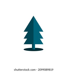 Green Christmas tree pictogram, icon or logo. Vector illustration isolated on white background. 
EPS 10