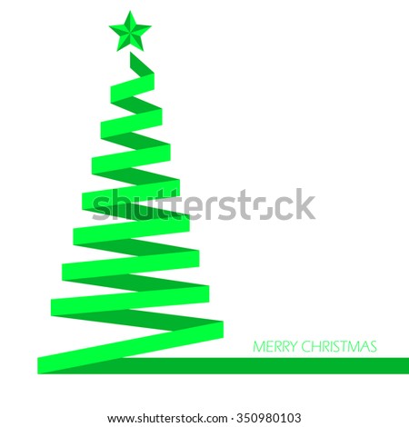 Green Christmas Tree Ribbon Star Isolated Stock Vector Royalty Free 350980103 Shutterstock Concept Family Tree Green Ribbon