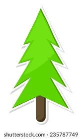Green Christmas Tree Sticker Design