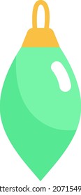 Green christmas tree toy, illustration, vector, on a white background.