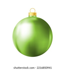 Green Christmas tree toy Realistic color illustration