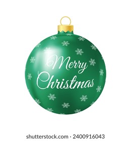 Green Christmas tree toy Realistic color illustration