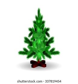 Green christmas tree, vector