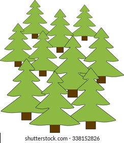 lot green Christmas tree vector
