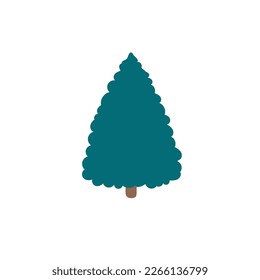Green Christmas tree vector illustration.