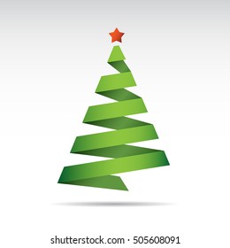 Árbol verde de Navidad. Ilustración vectorial.